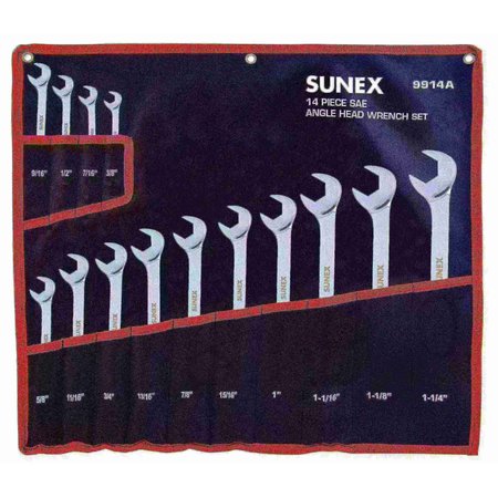 SUNEX WRENCH SET ANGLED SAE 14PC 3/8 X 1-1/4 SU9914A